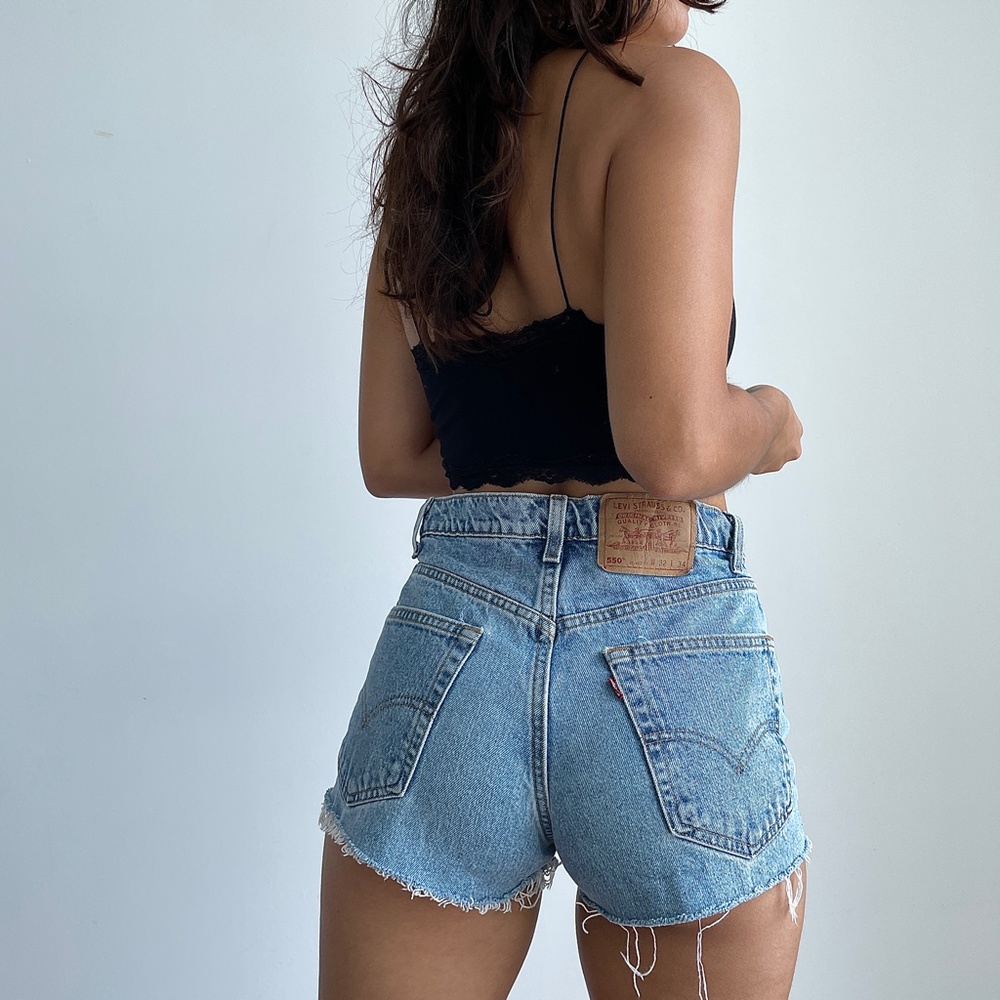 Vintage Levi's 550 USA made high rise denim shorts